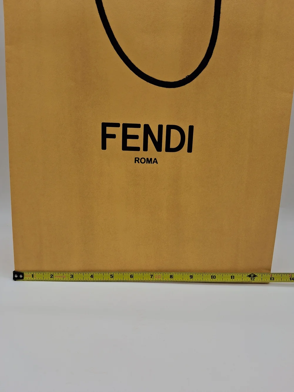 FENDI ROMA Yellow Black Logo Luxury Shopping Gift Bag Designer Packaging